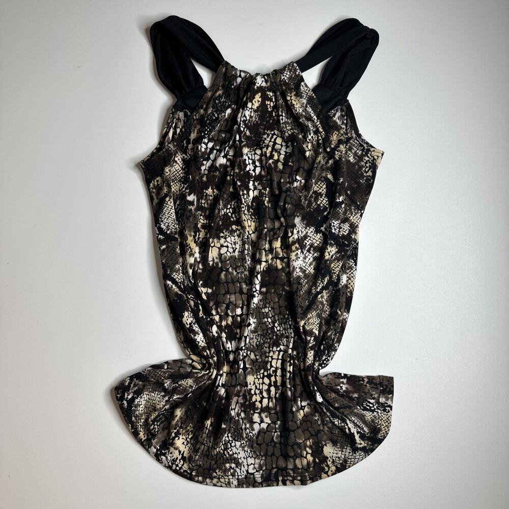 VTG Y2K PerSeption Concept Snakeskin Print Ruched Back Tank Top Size Small EUC - Picture 5 of 9